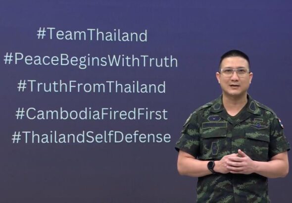 กองทัพ โต้ข่าวกัมพูชา กล่าวหาไทยใช้ระเบิดพวงยืนยันปฏิบัติการยึดหลักมนุษยธรรม มุ่งเป้าเฉพาะทางทหาร